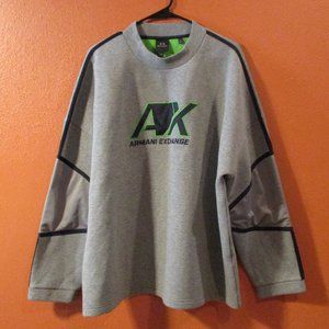 Armani Exchange Men XXL Gray Green Black Warm Outdoors Long Sleeve Sweatshirt